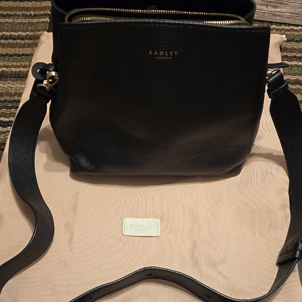Radley London Black Leather Crossbody Bag